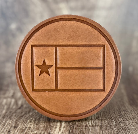 "TEXAS FLAG" - Leather Coaster Set (Set of 4)