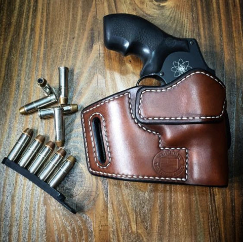 Custom Leather Holster for S&W Smith and Wesson J-Frame 5 Shot Snub Nosed Revolver 2"