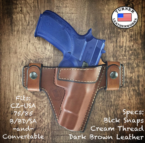 Custom leather holster for cz cz-usa 75 85 75b 75bd b bd