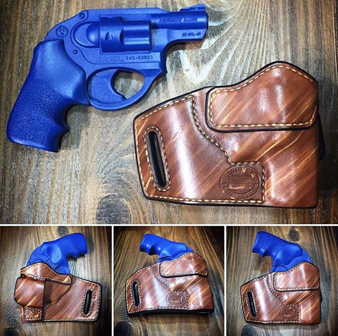 Custom leather holster for ruger lcr revolver concealed carry owb