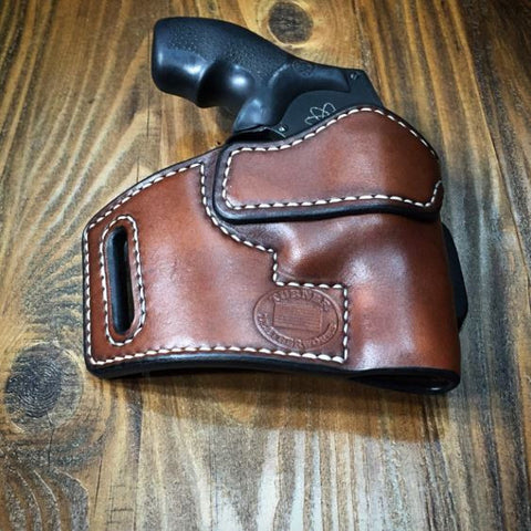 Custom Leather Holster for S&W Smith and Wesson J-Frame 5 Shot Snub Nosed Revolver 2"