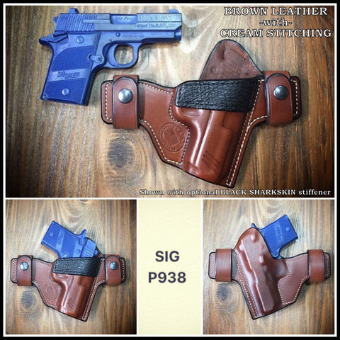 Custom leather OWB holster for Sig P938 9mm